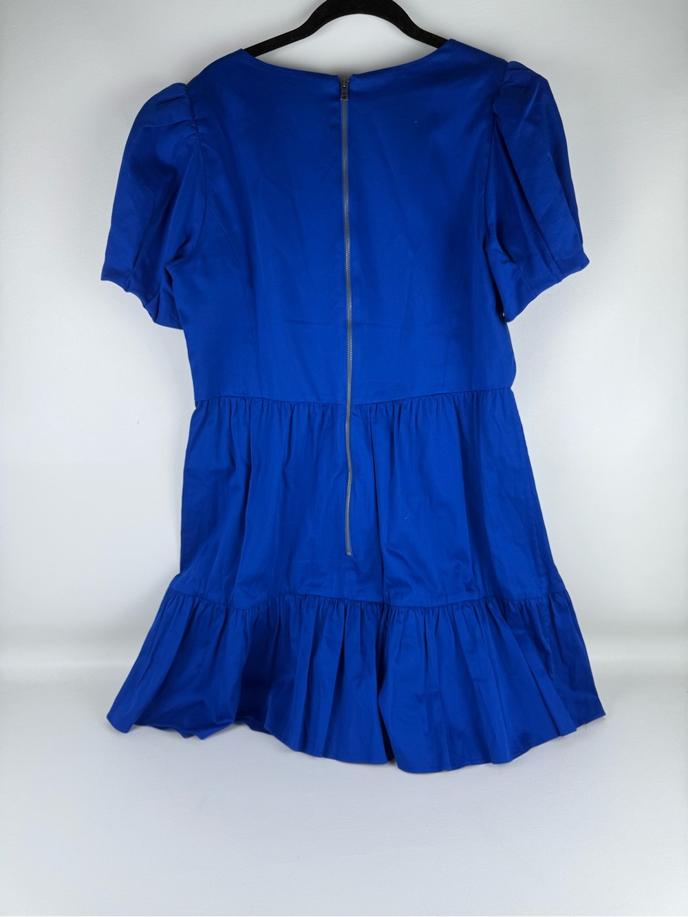 Alice + Olivia Royal Blue Tiered Puff Sleeve Mini Dress - Picture 7 of 8